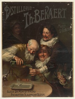 Advertising poster, beverage advertisement, advertising poster for Distillery Th. Bekaert from