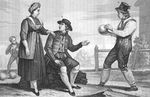 Traditional clothing styles and culture from the 19th century. Bavaria, Germany, farmer from