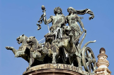 The Quadriga of the Semper Opera in Dresden, Saxony, Germany