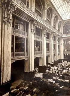 Tietz department store, large interior of a department store with tall columns and numerous