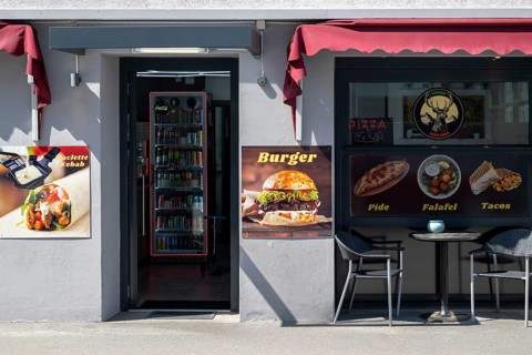 Symbolic photo of snack shop pizza, burger and kebab, Goldau, Switzerland
