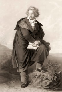 Ludwig van Beethoven, 1770 -1827, German composer, digitally edited based on a painting by Fritz