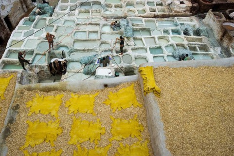 Chouwara tanning and dyeing district, Fez El Bali, Medina, UNESCO World Heritage Site, Fez, Morocco