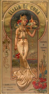 Advertising poster, beverage advertisement, advertisement for Elixir de Cuba, a product of the