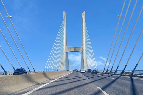 Cable-stayed Vasco da Gama Bridge, Lisbon, Portugal