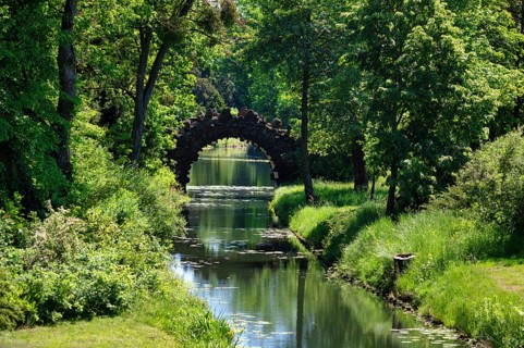 The High Bridge, Wörlitzer Park, Wörlitzer Anlagen, Wörlitz, Oranienbaum, Saxony-Anhalt, Germany