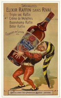 Advertising poster, beverage advertisement, advertising poster for the Raffin distillery in Antwerp