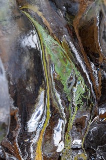 Ice formations on a stream, Dundret Nature Reserve, Gällivare, Norrbotten, Lapland, Sweden, October
