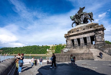 The Kaiser Wilhelm Memorial at Deutsches Eck, confluence of the Moselle with the Rhine,