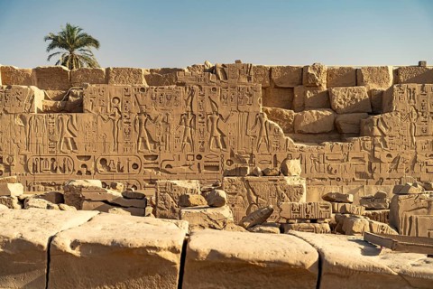 Relief in Karnak Temple in Karnak near Luxor, Egypt