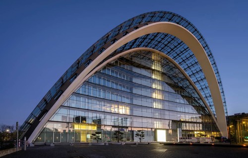 BBCC Berliner Bogen Conference Center at Blue Hour, Hammerbrook, Hamburg, Germany