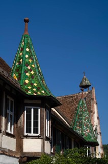 Oriel, monastery, monastery church, old town, Blaubeuren, Swabian Jura, Baden-Württemberg, Germany