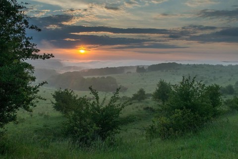 Germany, Nabu, natural heritage, Thuringia, wind knobs, cultivated landscape, haze, cultural