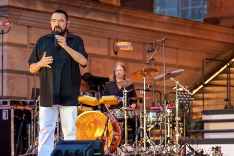 Marian Gold, singer from Alphaville live at the Classic Open Air on Berlin's Gendarmenmarkt on 14