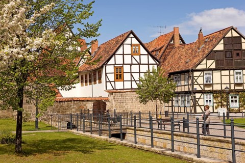 Fleischhof, Quedlinburg, historic old town, half-timbered houses, medieval town, half-timbered