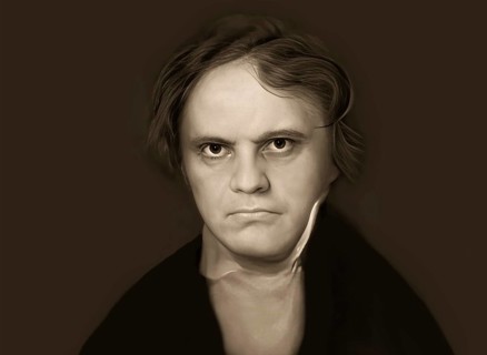 Portrait of Ludwig van Beethoven, 1770 -1827, German composer, digitally edited based on a