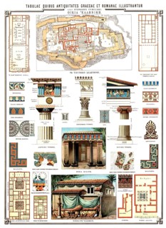 Historical display board from the early 20th century shows detailed plans and architectural details