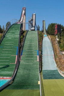 Large hill, ski jump, Salpausselkä ski jump, with large swimming pool, outdoor pool in summer,