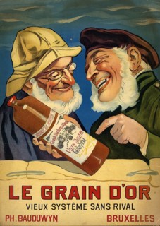 Advertising poster, beverage advertisement, poster for Le Grain d'Or, a Belgian liqueur by Ph.