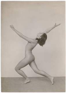 Female nude, dance, gymnastics, grace, body-conscious, canteen, naked woman in dynamic dance