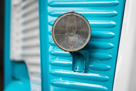 Detail, headlight, Citroën type H van, Borgå, Porvoo, Finland