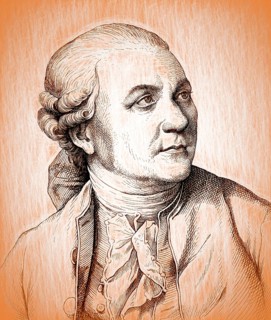 Portrait of Friedrich Gottlieb Klopstock, 1724, 1803, German poet, digitally edited