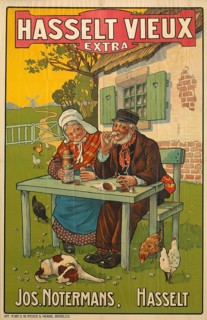 Advertising poster, beverage advertisement, advertising poster for Hasselt Vieux Extra, a