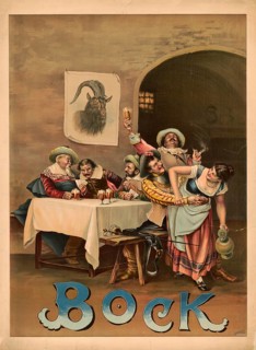 Advertising poster, beverage advertisement, advertising poster for bock beer, designed around 1890