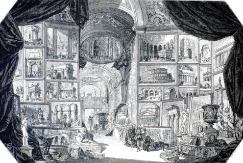 Gallery with views of ancient Rome, Roma Antica, the Italian painter and architect Giovanni Paolo