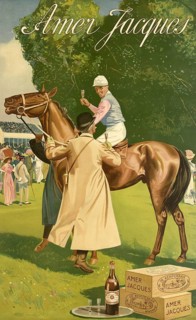 Advertising poster, beverage advertisement, poster from 1920 promotes the Belgian aperitif Amer