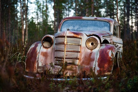 OAO Moskvich Oldtimer in Finland, Finnish Lapland, Finland