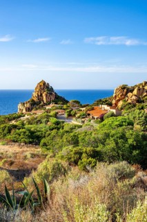 Small village on the Costa Paradiso on a sunny day, Sardinia, Italy