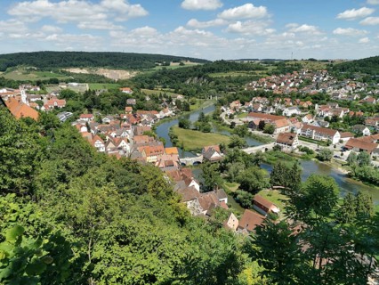 View of the city from above, Harburg, Donau-Ries district, Swabia, Bavaria, Germany