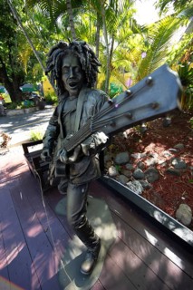 Bob Marley statue at the Bob Marley Museum, Kingston, Saint Andrew Parish, Jamaica, West Indies,