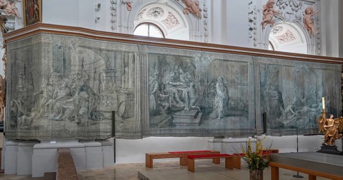 Lenten hangings painted on canvas on both sides, Kremser Schmidt painted in 1777, left chancel of