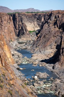 River bed and dump on the Orange River, Augrabies Falls National Park, Northern Cape, South Africa