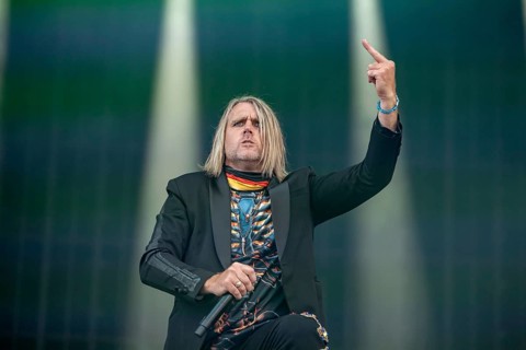 Singer Matt Walst from the Canadian rock band Three Days Grace live on the Utopia Stage during the