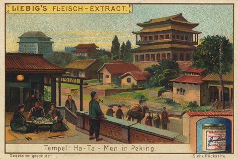 Picture series China, Beijing, Ha-Ta Temple in Beijing with people and a camel, picture of love,
