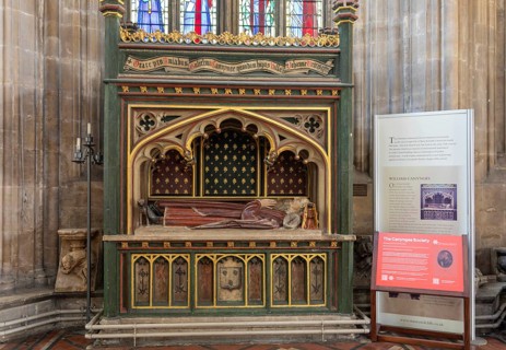 Effigy and tomb of William Canynges, interior of St Mary Redcliffe church, Bristol, England, UK