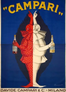 Advertising poster, beverage advertisement, advertising poster for Campari from 1921, designed by
