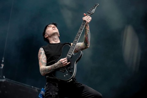 Jeremy Jinxx Ferguson, guitarist of Black Veil Brides live at Rock im Park on Zeppelin Field in