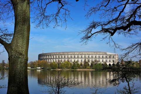 General view of the former, unfinished NSDAP Congress Hall, 1933–1945, with the Dutzenteich and