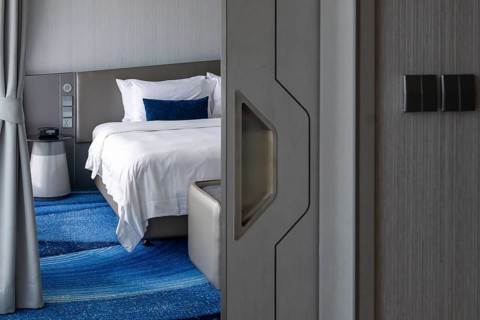 Hotel room double bed, Pattaya, Thailand
