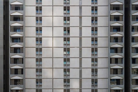 Facade apartment block, Dubai, United Arab Emirates, UAE