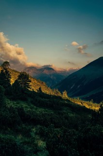 Hahntennjoch pass road in Tyrol in Lechtal, Austria