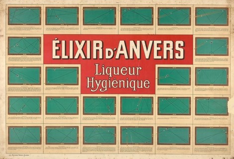 Advertising poster, beverage advertisement, advertising poster for the Belgian herbal liqueur