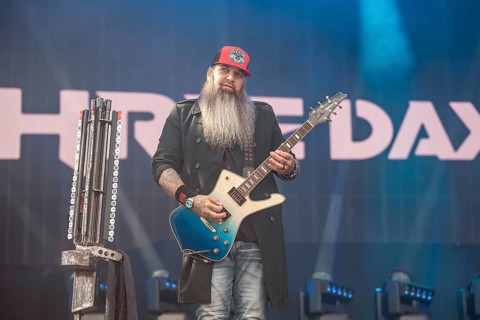 Guitarist Barry Stock from the Canadian rock band Three Days Grace live on the Utopia Stage during