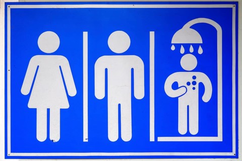 Sign toilets and showers, Pattaya, Thailand