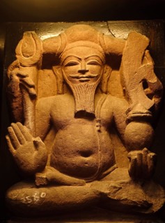 Sculpture representing the hindu god Brahma in the Mahant Ghasidas Memorial Museum (Raipur,