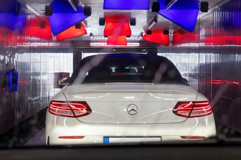 Cabriolet in the car wash